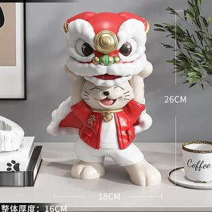 醒狮招zls20231财猫摆件家饰品新店开居礼物台收银台业摆设乔前迁