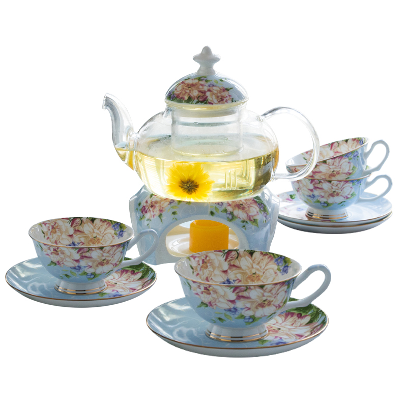 花茶壶套装水果茶壶花茶杯家用英C式下午茶茶具欧式玻璃壶耐热蜡