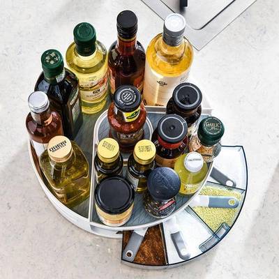 厨转调料架多层透明油醋瓶房收纳旋置物架家用台J02面调酱料瓶调