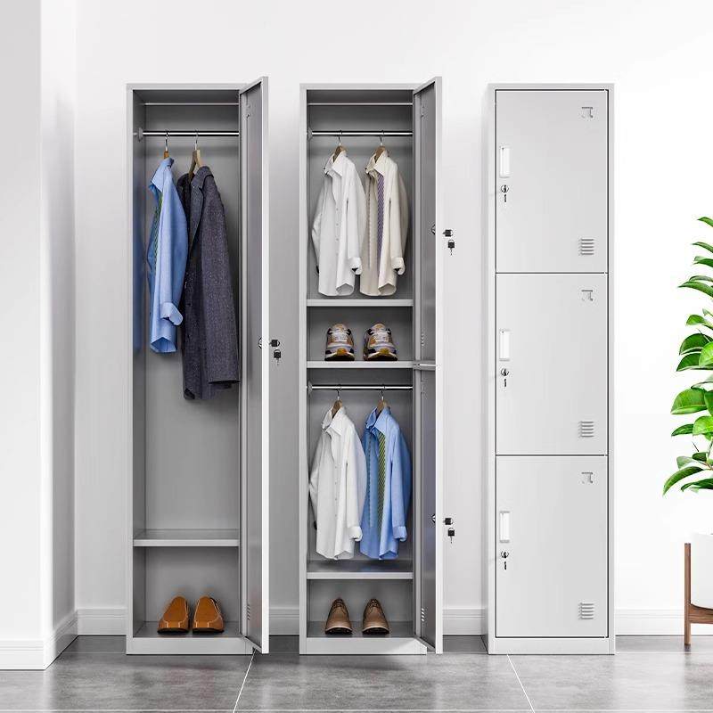 单门衣柜钢制柜单门更衣更衣箱铁皮柜宿舍带锁更员室工储物柜简办