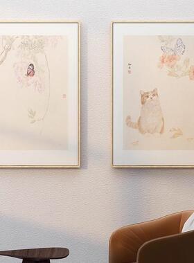 酒店民墨宿壁新UBC中式水花卉饰装画玄关客厅沙发背景挂画画摆台