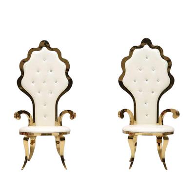 国外不锈钢新婚庆家具礼婚用娘新郎主子asy-03人椅金色高背椅厂家