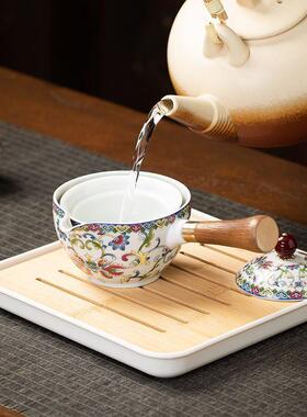 陶瓷泡茶懒功人夫茶具套37248装家6用轻奢创意自动泡茶30度旅行壶