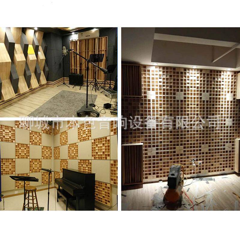 汇声实音木橡声学吸音扩散体64踏二维扩散板录棚声扩学散42木体