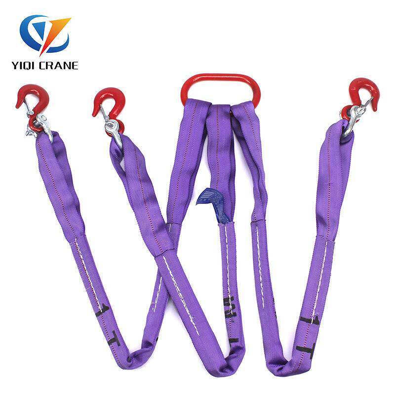 柔性BFA起重吊具三索叉组合吊具成多规格带钩涤纶吊带套索具