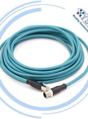 sercos /ProfiNet工业以太网线缆 M12 4芯 D编码转RJ45屏蔽连接器