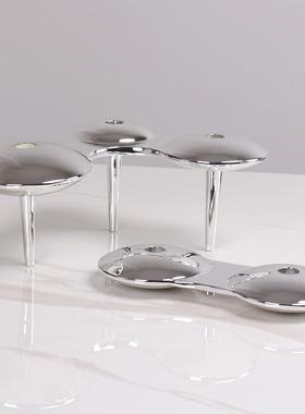 SRI现代轻奢面多色电镀蘑菇云朵烛餐厅客厅样板间楼处售桌台摆件