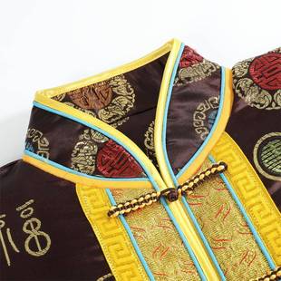 棉袍男款 真丝偏襟老世冲喜寿衣套殡人葬用品 全长袍去子唐737装