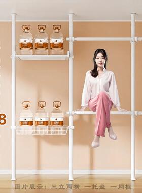 顶天立地架晾衣加粗加XX811810厚地卧室置物衣帽落架衣柜置挂衣支