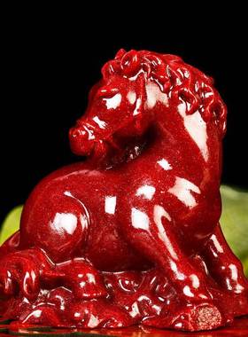 西朱砂原石马发财上湘客厅办公室件马天摆然高1219545含量紫金砂