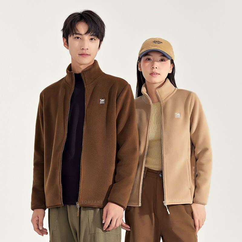 特厚780克羊羔绒 加绒加厚秋冬外套男摇粒绒立领保暖奥粒绒卫衣女