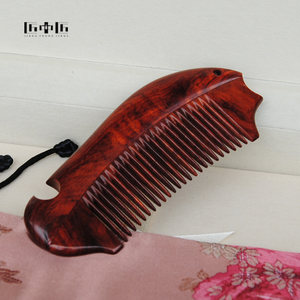 匠中匠天然实木小叶紫檀木梳子檀香紫檀小号便携梳合木梳商务礼物