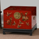 新中式 彩绘箱几仿古实木客厅沙发边几方箱官箱彩绘描金樟木箱家具