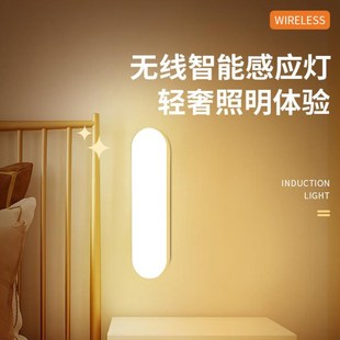 led充电式夜间人体感应灯车用橱柜楼道自动夜灯衣柜卧室睡眠暖光