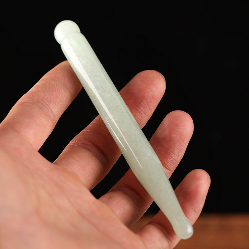 东陵玉石拨筋棒眼部按摩点穴笔面部刮痧板水晶玉石棒美容刮板脸部