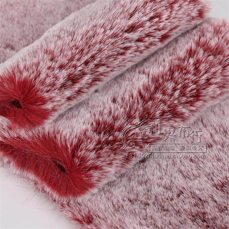 黑褪白霜仿皮草獭兔毛秋冬大衣外套布料毛领面料沙发垫垫耳罩手工