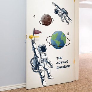 儿童房间布置卧室门上装饰卡通门贴自粘墙面贴纸墙贴画遮丑补洞贴