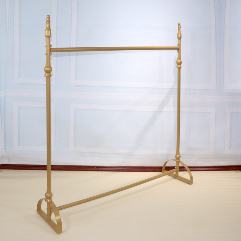 铁艺服装店衣架展示架落地式服装货架挂衣服架子复古落地衣架单杠