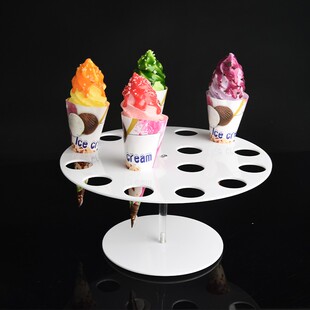 冰淇淋展示架冰淇淋机蛋筒架子亚克力甜品台甜筒架冰激凌蛋卷支架