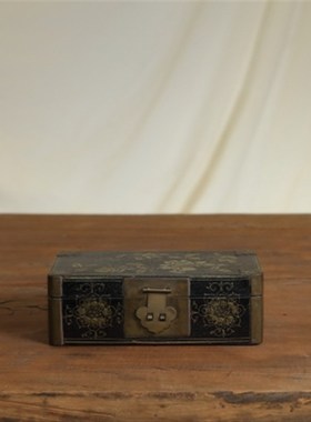 十境OTlife 刻花抽屉首饰漆盒新中式家居客厅酒店样板间软装摆件