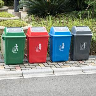 垃圾分类垃圾桶20L30L50L60L大号带盖酒店厨房工业学校用环卫桶