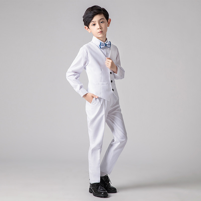 儿童礼服男孩西装马甲套装小主持人钢琴演出服男童花童中大童秋冬
