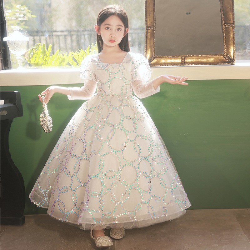 女童走秀晚礼服公主裙儿童主持人花童钢琴高端演出服模特艺考洋气