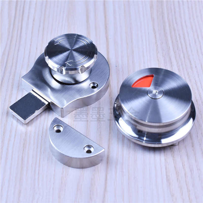 奥高卫生间隔断门锁公共厕所五金配件锌合金加厚插销指示锁扣红绿