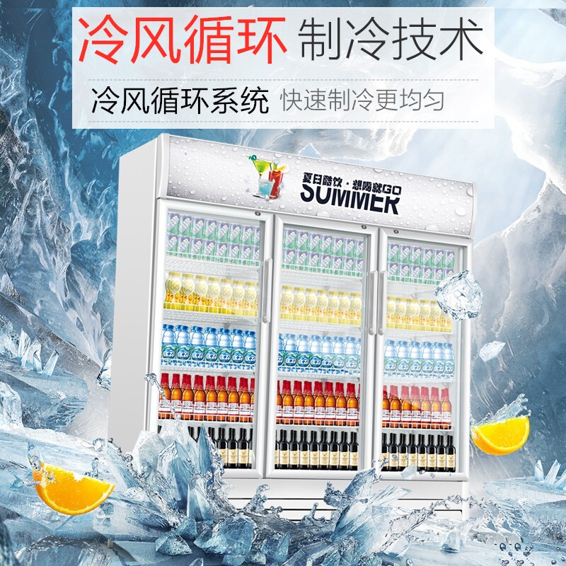 雪贝娜立式商用超市饮料展示柜冷藏保鲜玻璃门单门饮品冰柜啤酒柜