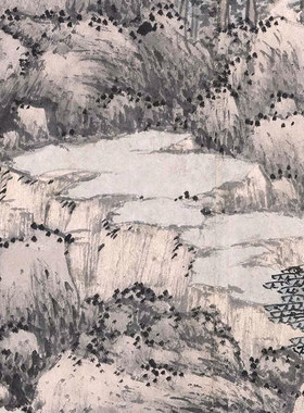 明 沈周 吴中山水卷微喷明代仿古山水画临摹画稿范本复制装饰画心