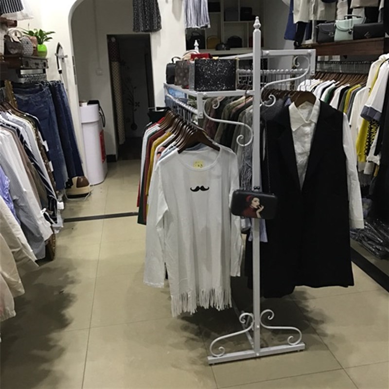 服装店展示架男女装货架铁艺双排双层童装挂衣架落地式中岛陈列架