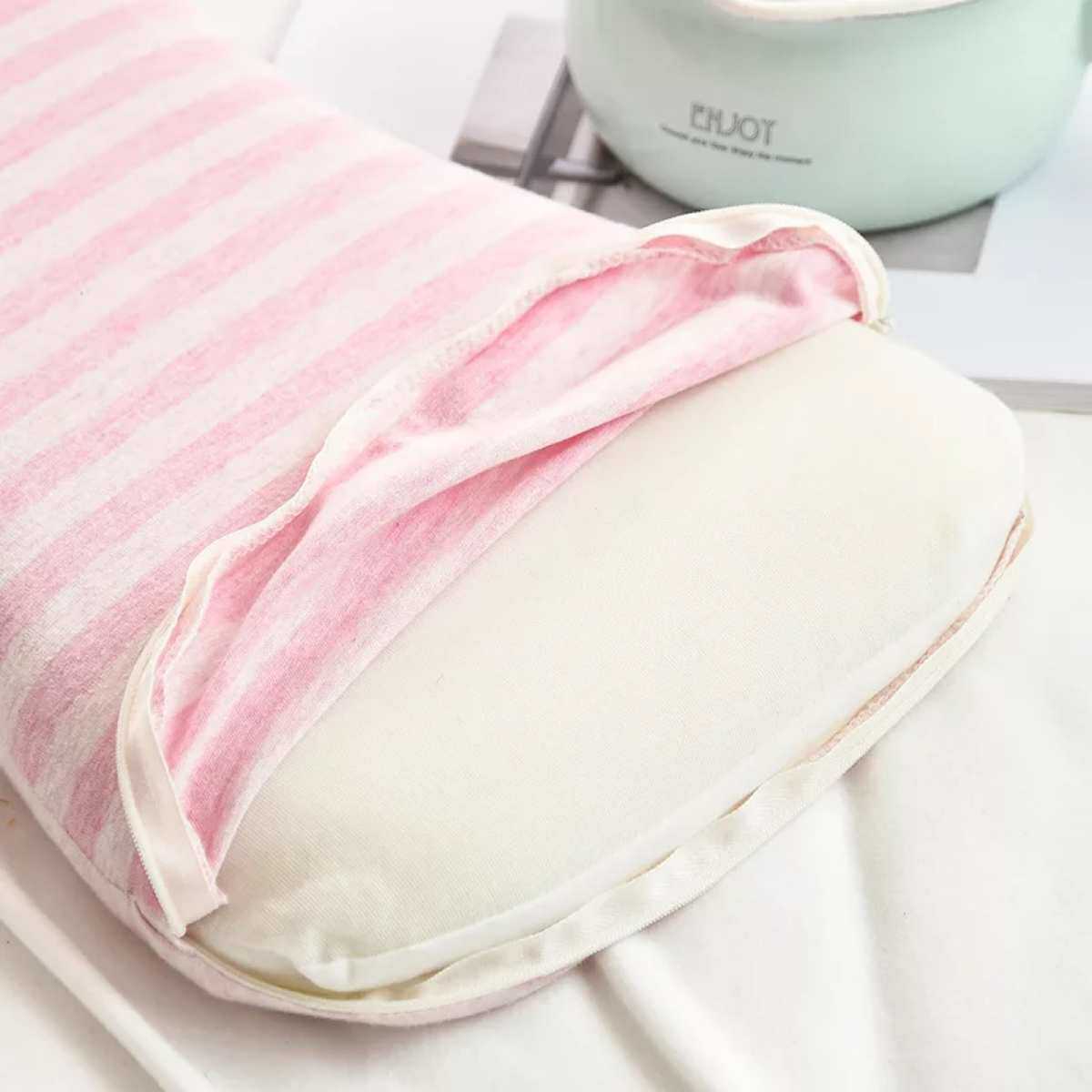 儿童慢回弹宝宝记忆棉无枕套双层枕头荧光婴儿透气柔软天竺棉