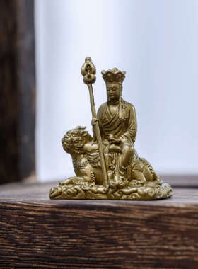 简修行地藏王坐谛听像文空间文装饰品创禅意佛摆件小礼物茶创随身