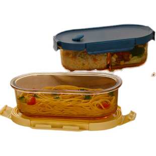 玻璃饭盒微波炉加热上班族带饭分隔专用便当餐盒水果碗女密封学生