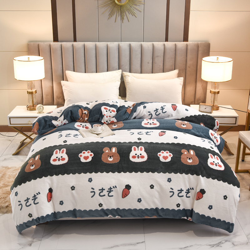 加厚珊瑚绒被套单件儿童加绒保暖双面绒被罩加大法兰绒冬季