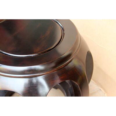 黑檀木黑木圆形矮凳黑色实茶几凳客厅墩木鼓坐墩圆凳子古典中式鼓