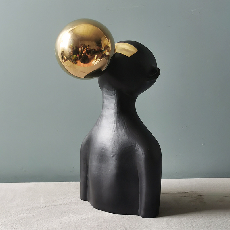 现代简约人物抽象雕塑摆件酒店会所创意家居艺术摆设树脂工艺品