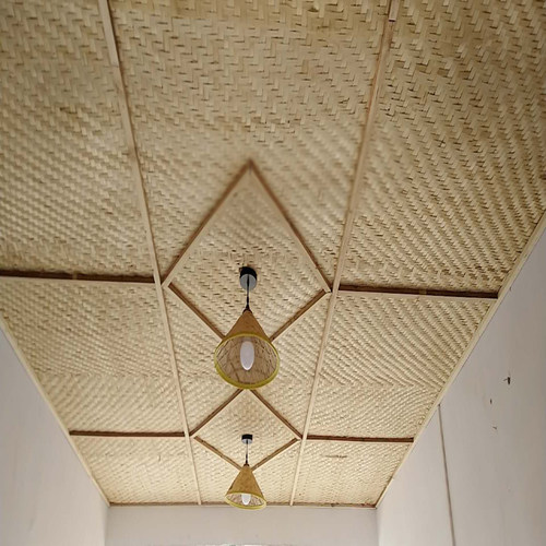 装修竹席吊顶复古贴墙竹编背景民宿饭店草席墙面装饰材料酒店竹席