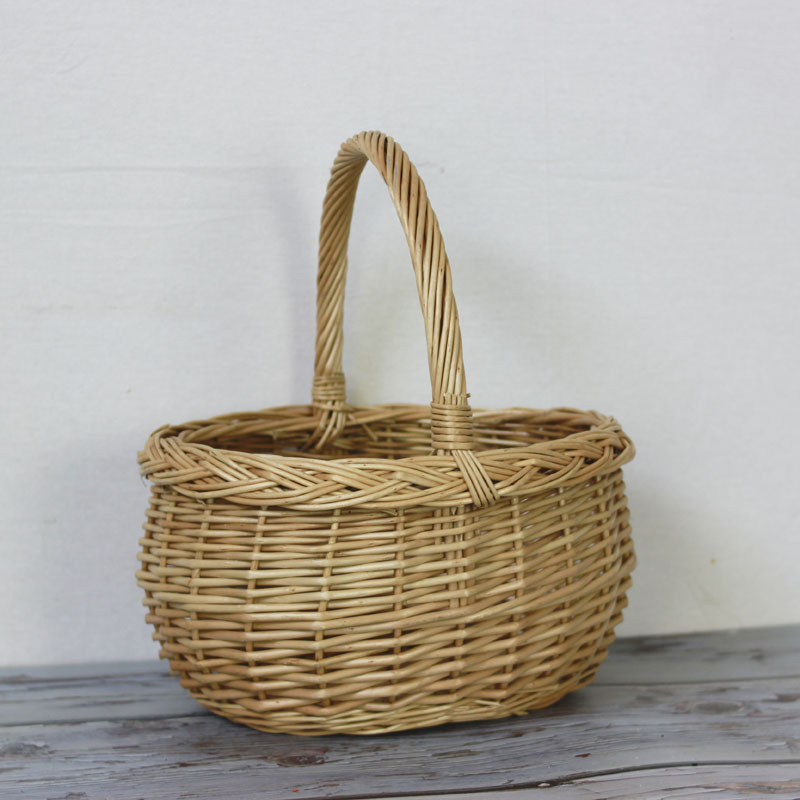 年轮柳编藤编野餐篮 鸡蛋篮花篮购物篮礼品篮菜篮手提篮水果篮子