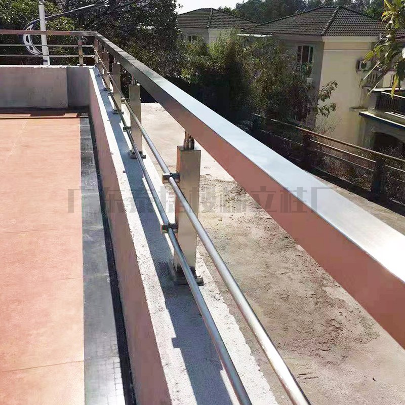 阳台玻璃护栏扶手楼梯家用立柱不锈钢栏杆穿方管围栏 304材质拉丝