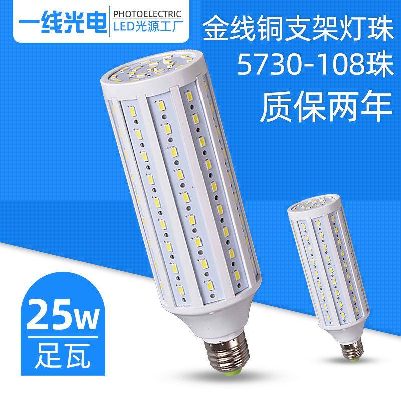 厂家LED足功率25W 瓦工程节能暖白冷白恒流庭院灯玉米灯