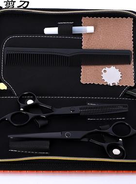 6.0寸黑色烤漆发剪刀理龙美发剪刀IOT平剪牙剪套氟装可定特制