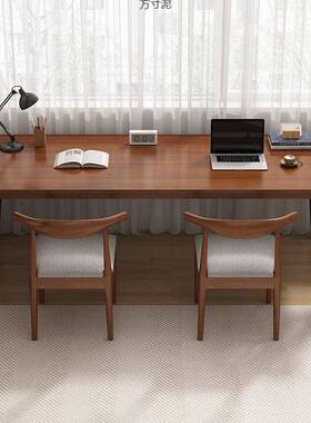 木双书桌条桌实腿靠窗靠墙人窄桌子办公YCI桌电脑桌工作台家用长