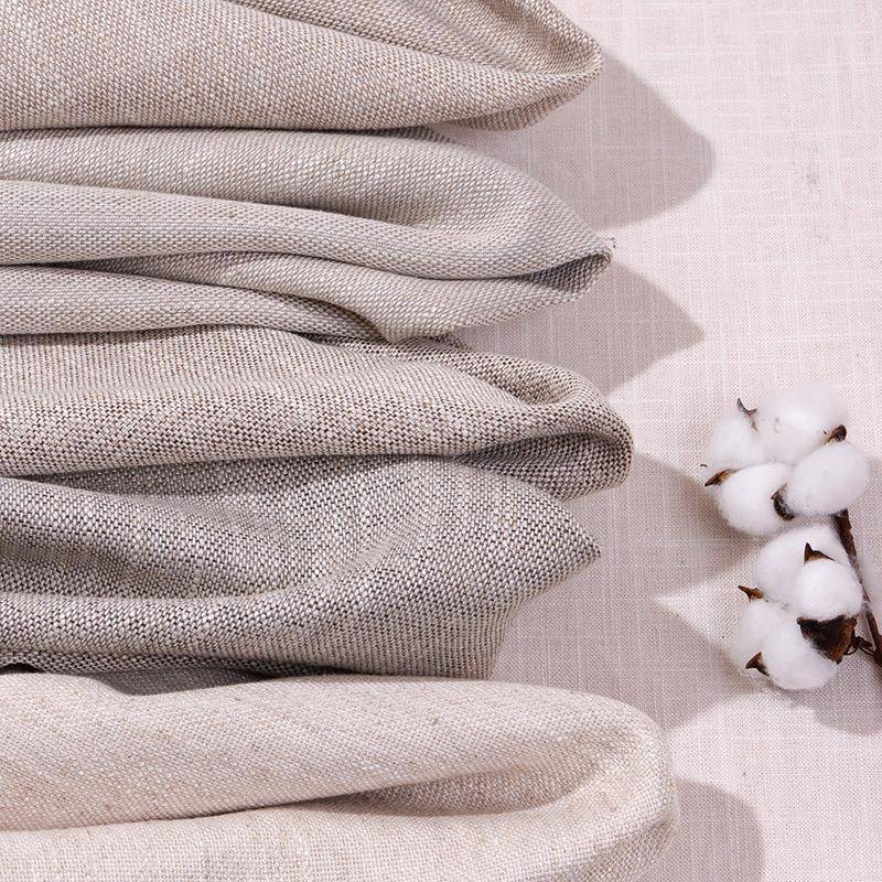 新款棉沙麻布料高端系列抱枕布EMP沙发面料纯色粗麻亚麻发料整批