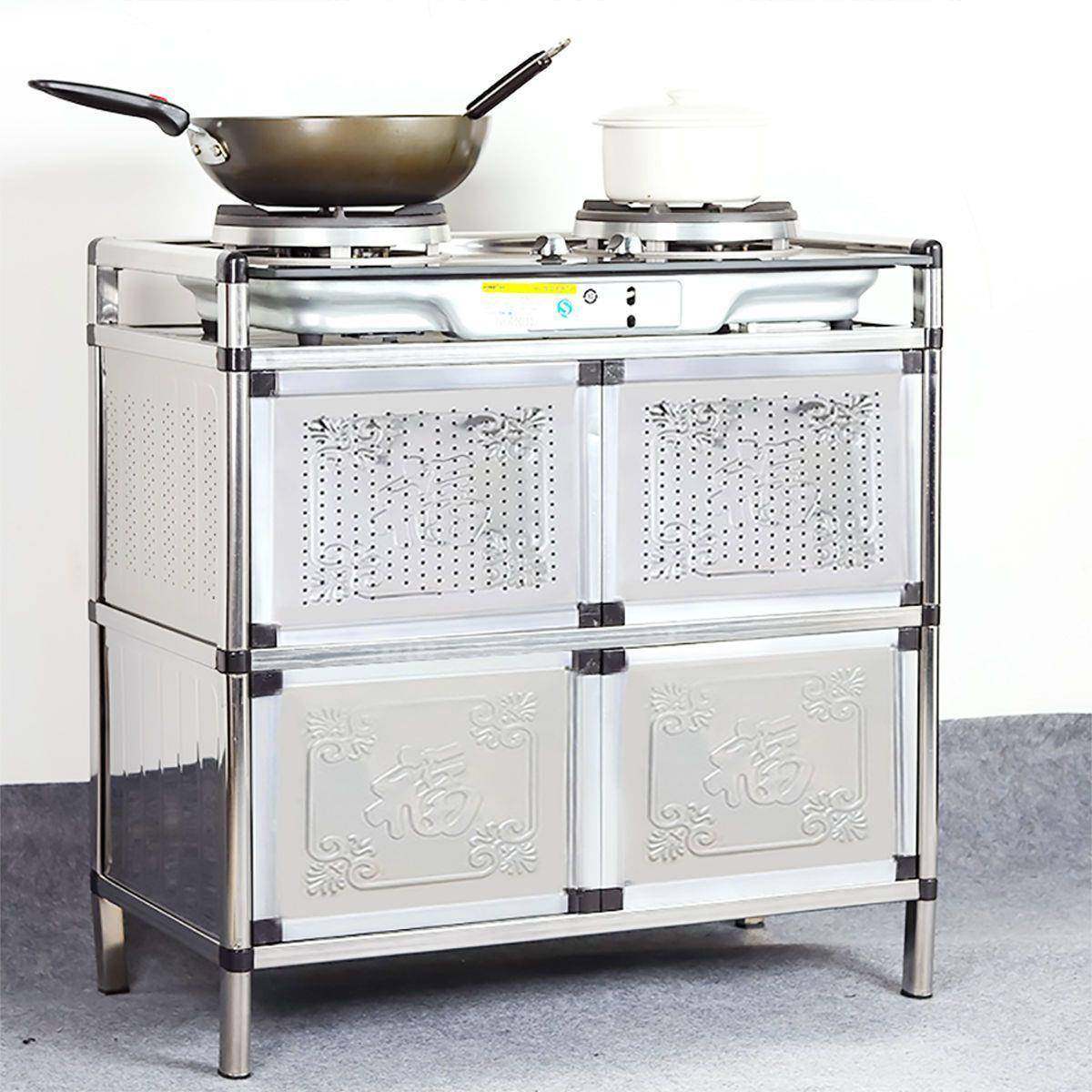 台不锈钢碗柜柜收纳见详情柜橱柜灶台储物柜厨房子灶柜家用合铝金