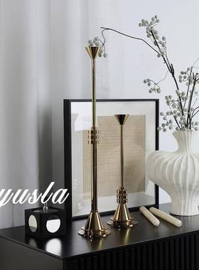 蜡台摆件复古样板房客烛TEJ厅法式电视柜玄关柜厅柜餐别风墅软装