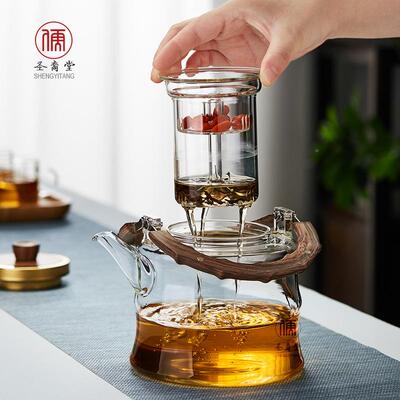璃圣裔堂高温加厚玻竹节提耐梁壶简约茶器泡高硼硅家用围炉煮JXY