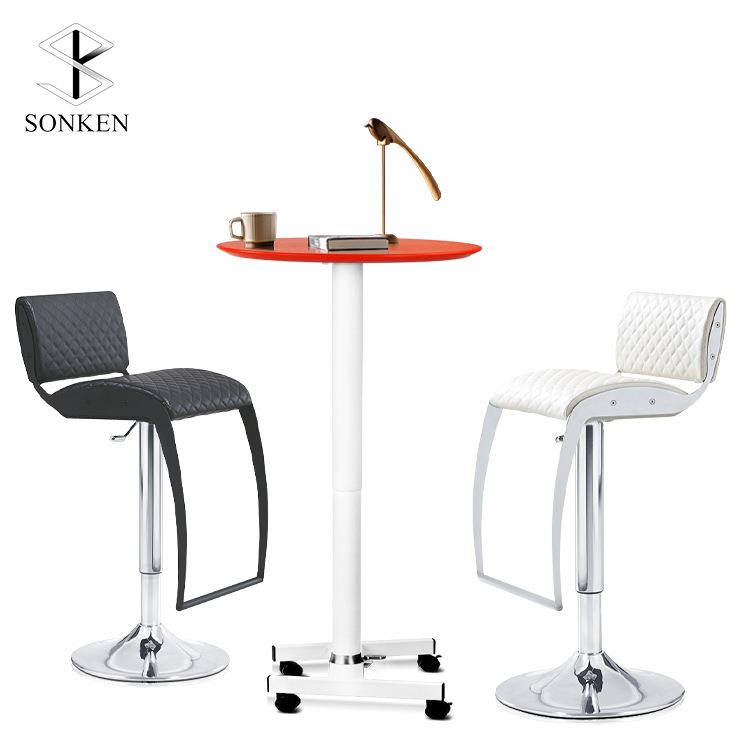 商业家用可升降桌子可堆叠多用休闲桌吧台折叠圆桌