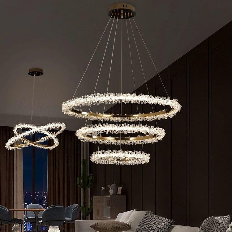 客厅吊灯现代简约轻奢卧室主灯创意主卧灯2022年新款圆环餐厅吊灯