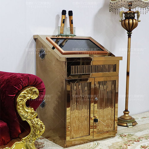 KTV点歌柜子斜面嵌入式功放柜不锈钢点歌台足浴K歌柜子定制包厢柜